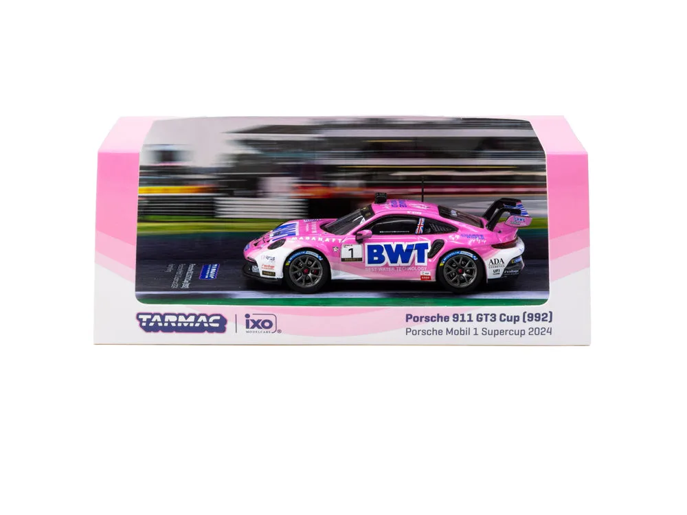 Tarmac Works Porsche 911 GT3 Cup (992) Porsche Mobil 1 Supercup 2024 #01 1/64 diecast model view 3