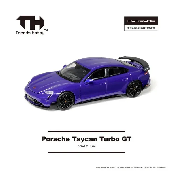 Trends Hobby Porsche Taycan Turbo GT Purple 1/64 Scale Diecast Model