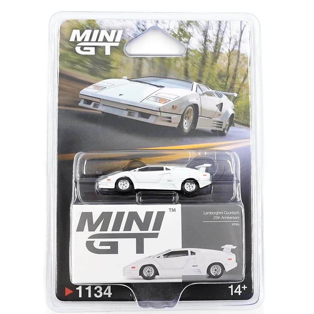 Mini GT Lamborghini Countach 25th Anniversary White 1/64 Scale Diecast Model