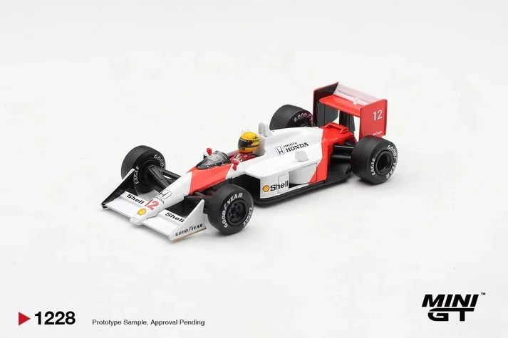 Mini GT #1228 McLaren MP4/4 \#12 Ayrton Senna 1988 Canadian GP Winner 1/64 Scale Diecast Model