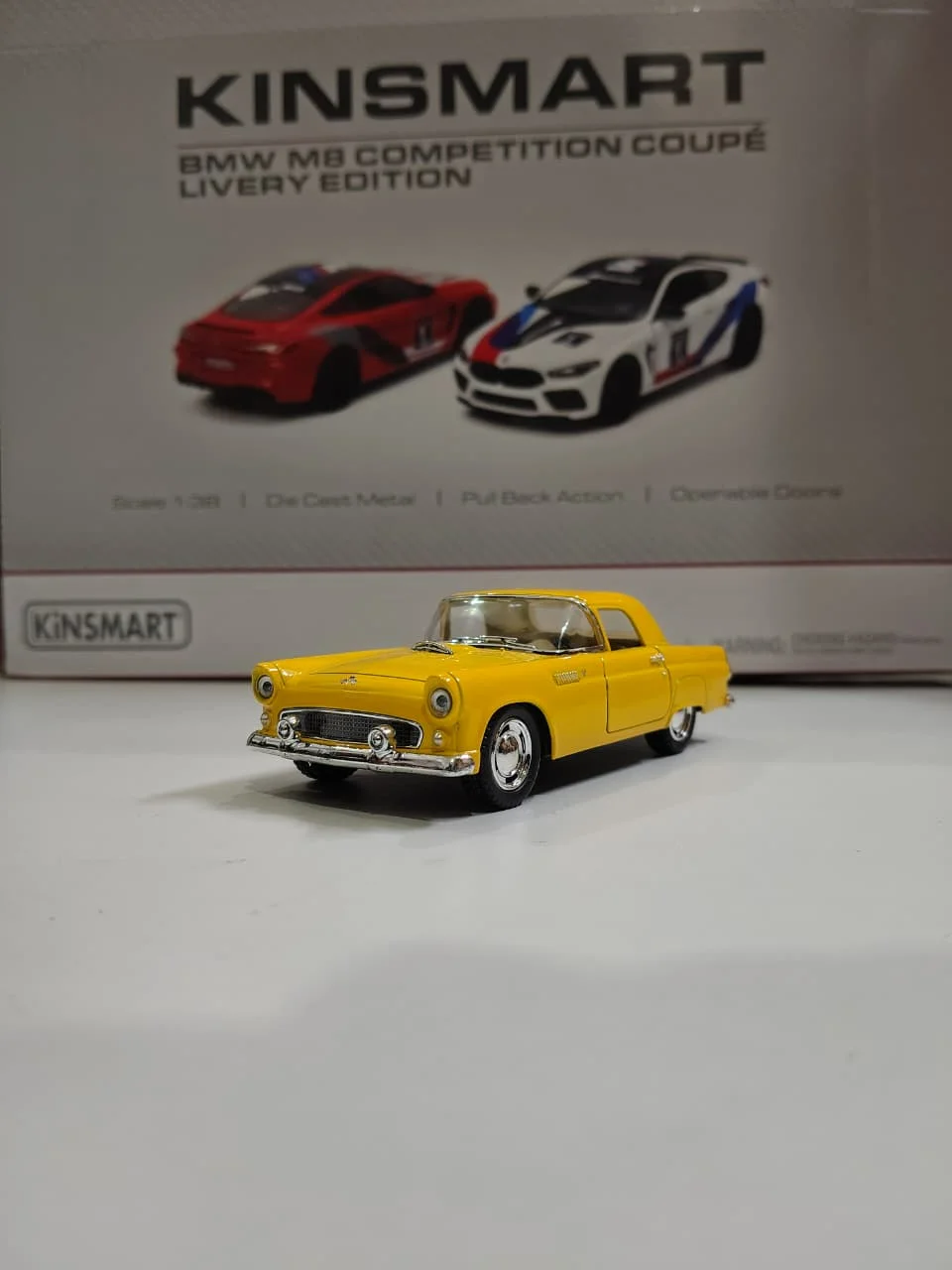 Kinsmart 1955 Ford Thunderbird (Yellow) 1/36 Scale Diecast Model