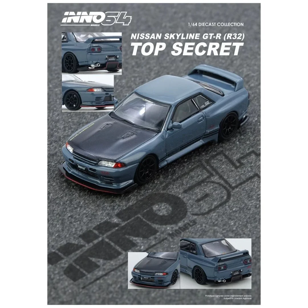 Inno64 Nissan Skyline GT-R (R32) Top Secret - Stealth Grey - Inno64 1/64 Scale Diecast Model