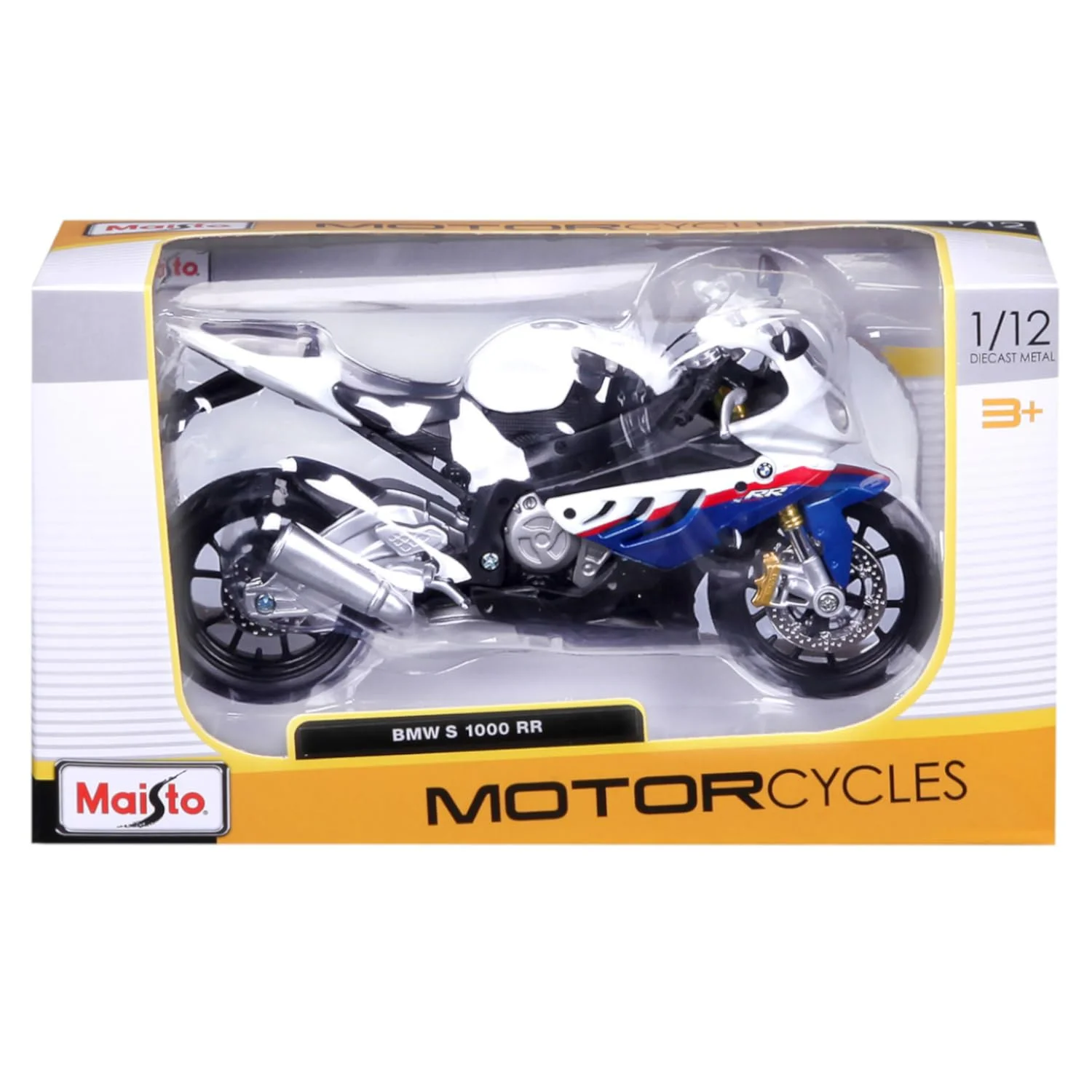 Maisto BMW S 1000 RR (White/Racing Colors) 1/12 Scale Diecast Model