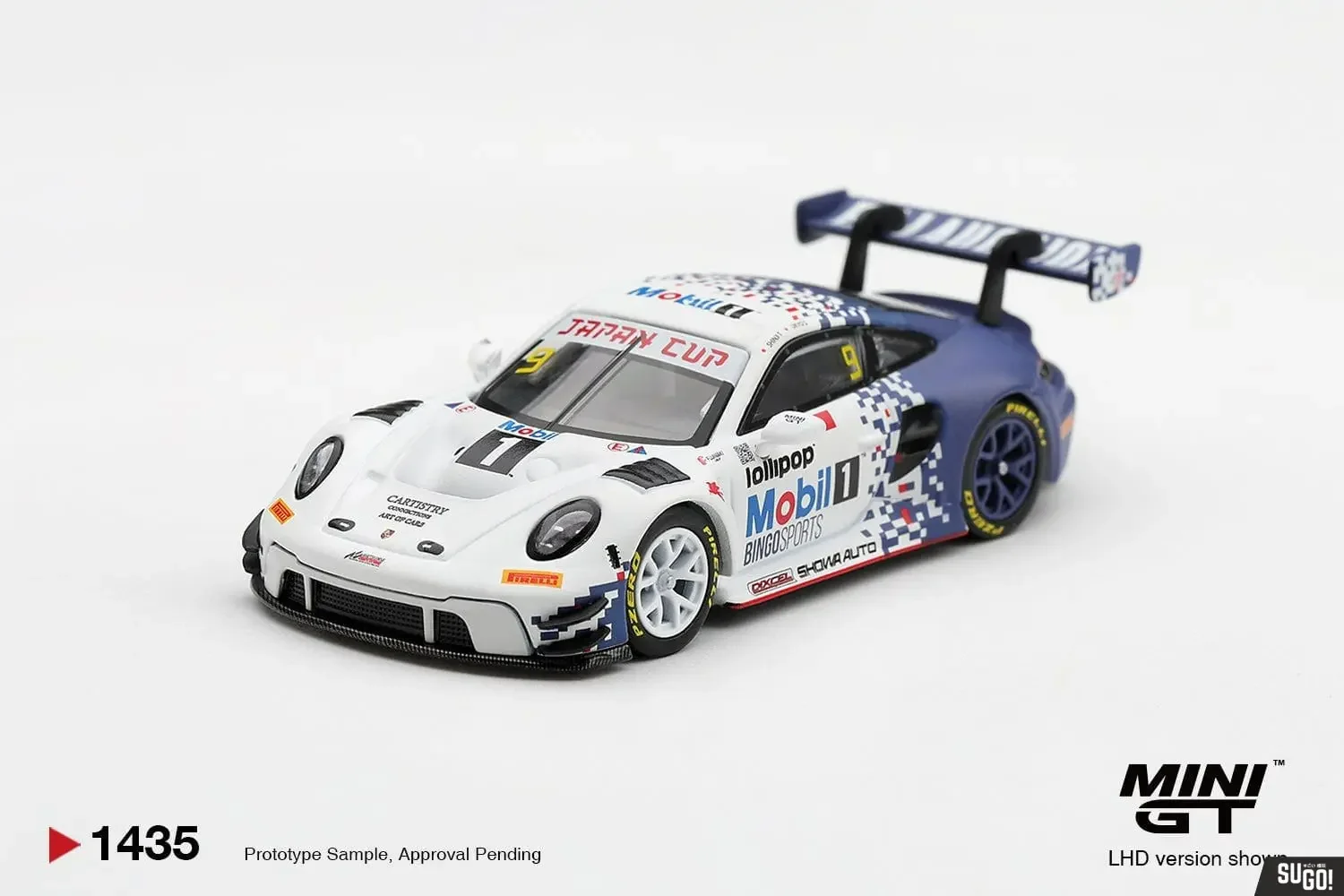 Mini GT #1435 Porsche 911 GT3 R (992) \#9 Bingo Racing - 2026 Japan Cup Sugo Winner 1/64 (Blister) Scale Diecast Model