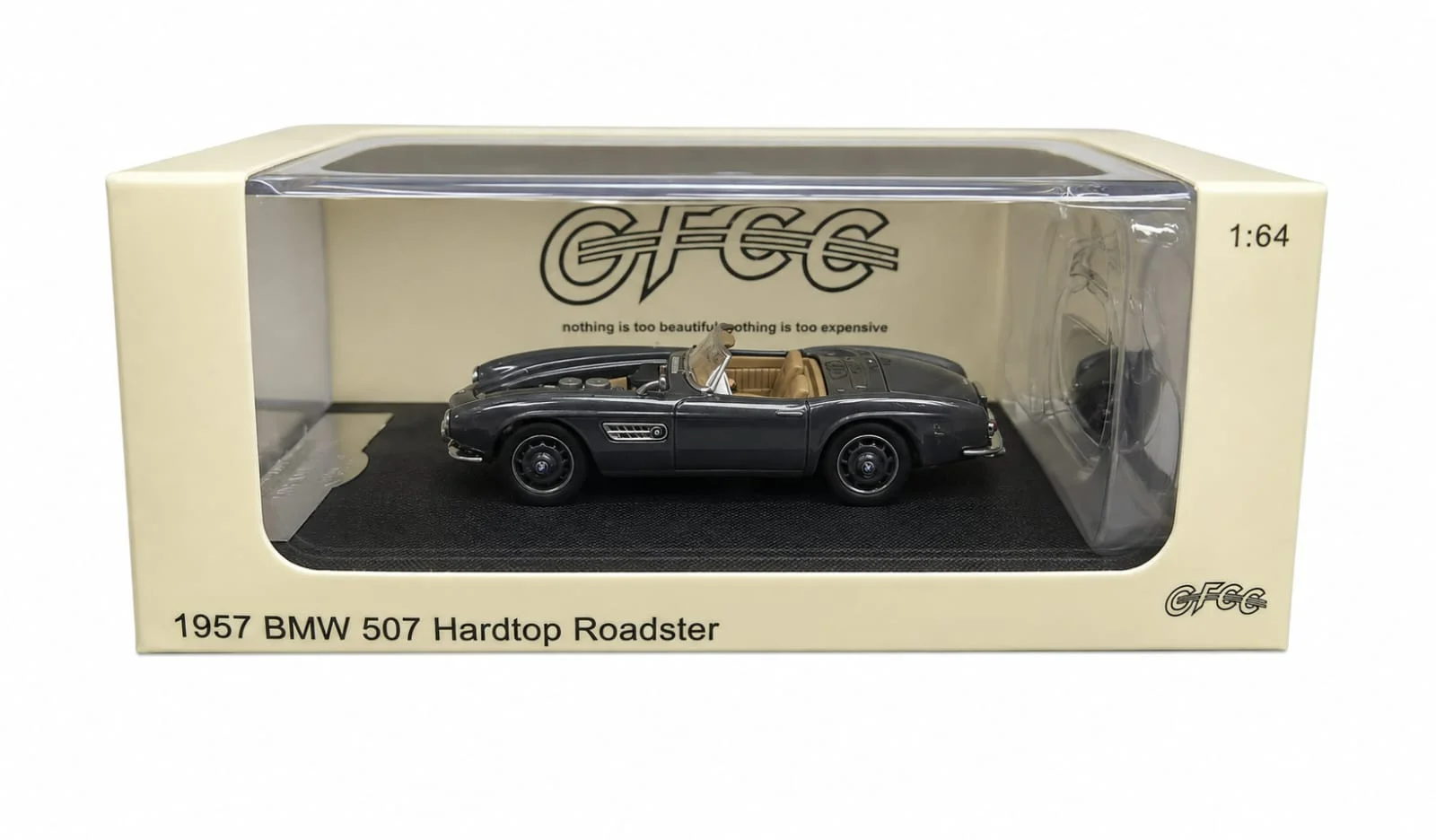 GFCC 1957 BMW 507 Hardtop Roadster (Black) 1/64 Scale Diecast Model