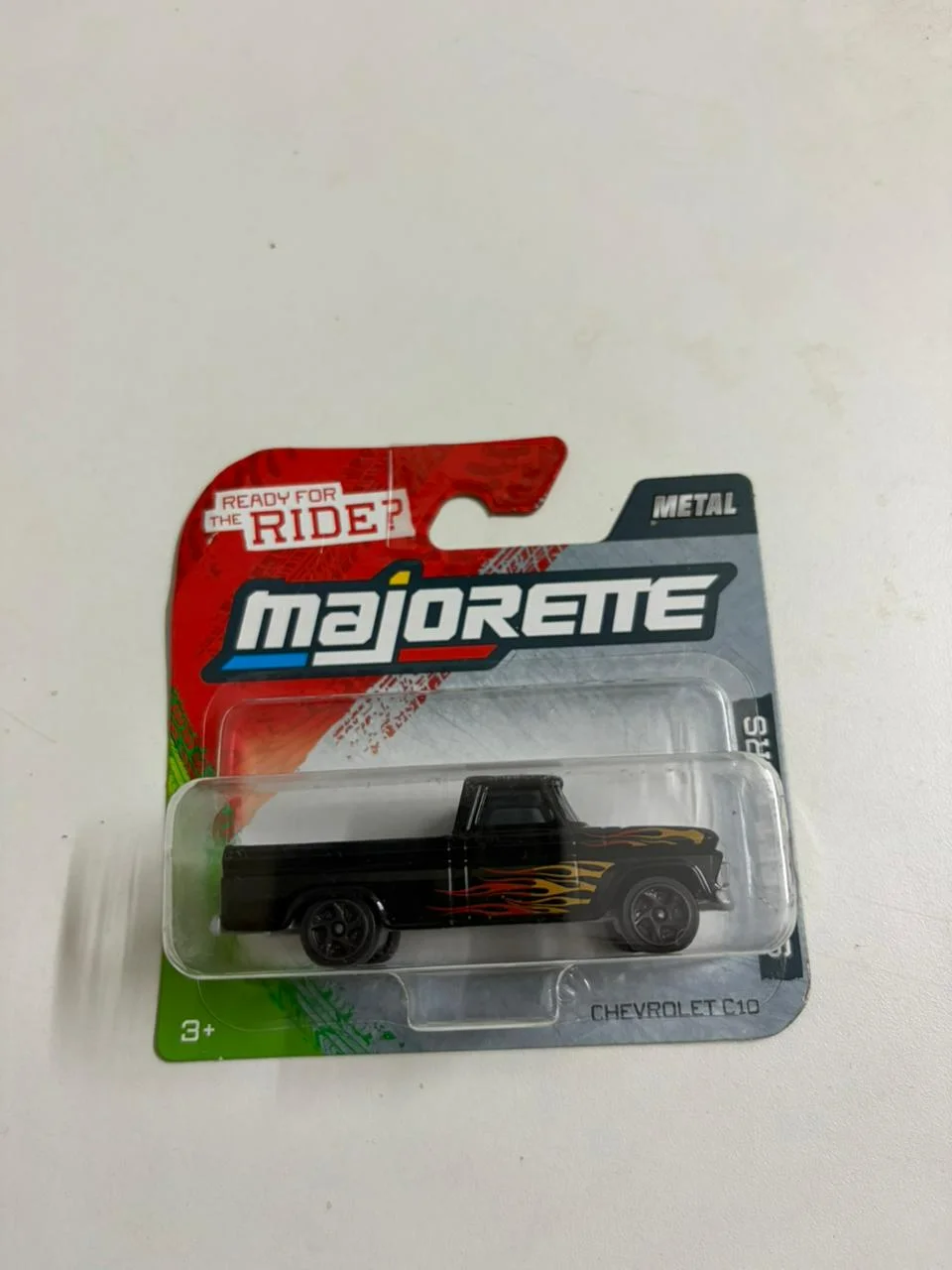 Chevrolet C10 (Black Flames) - Majorette 1/64 Scale Diecast Model