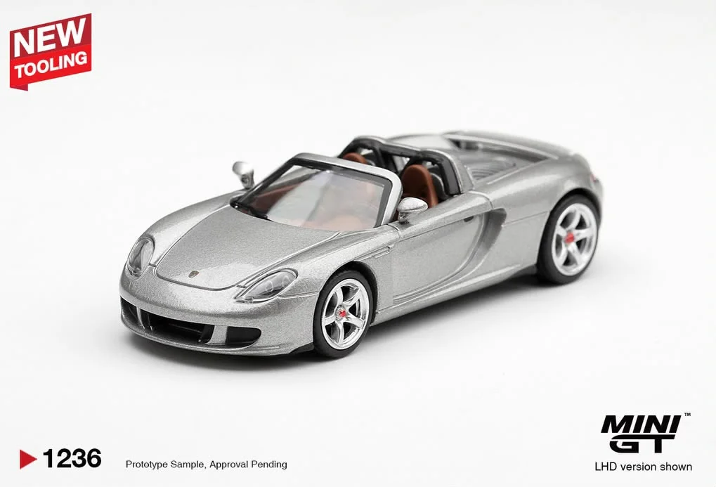 Mini GT Porsche Carrera GT - Silver 1/64 Scale Diecast Model