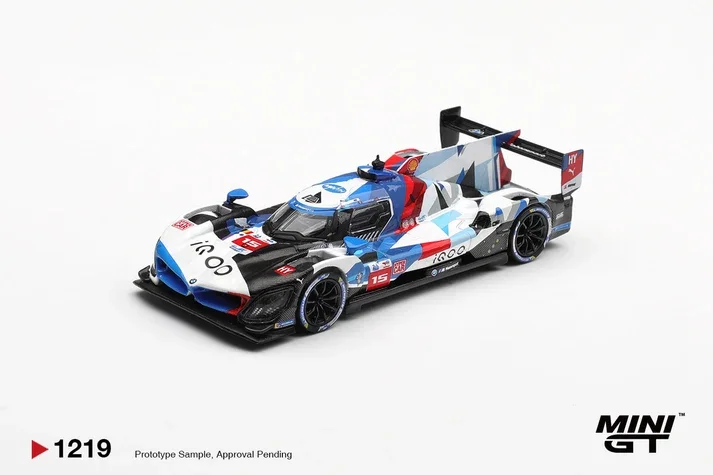 Mini GT #1219 BMW M Hybrid V8 Hypercar \#15 BMW M Team Wrt - 2024 Le Mans 24h 1/64 Scale Diecast Model