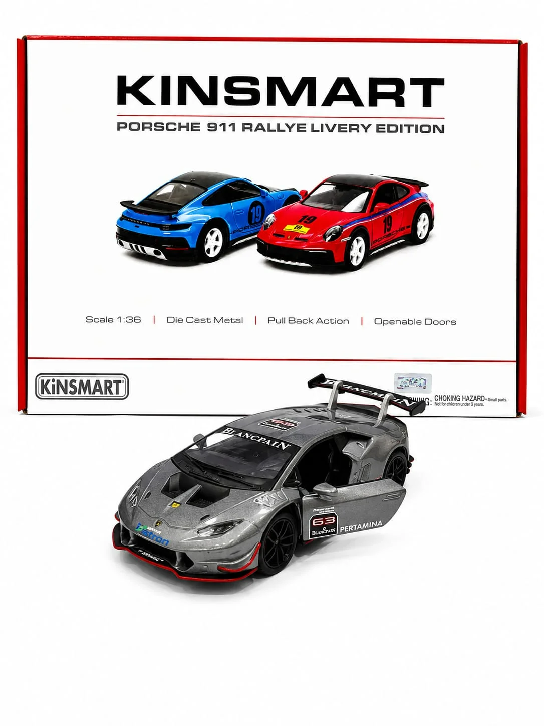 Kinsmart Lamborghini Huracán Super Trofeo Evo (Silver) 1/36 Scale Diecast Model
