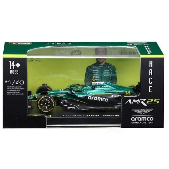 Bburago Aston Martin AMR23 F1 - Fernando Alonso \#14 1/43 Scale Diecast Model