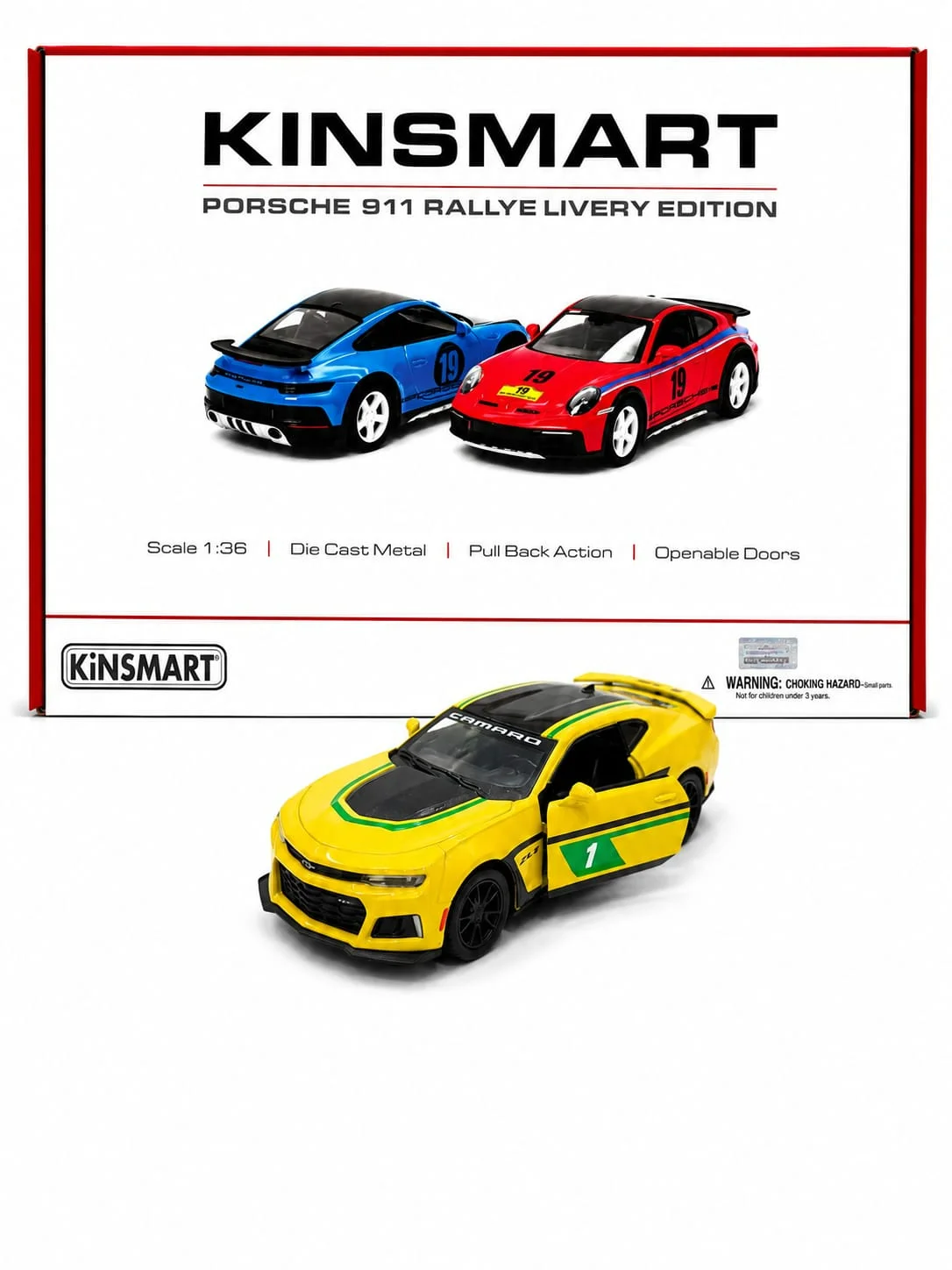 Kinsmart Chevrolet Camaro ZL1 (Yellow/Green Livery) 1/36 Scale Diecast Model