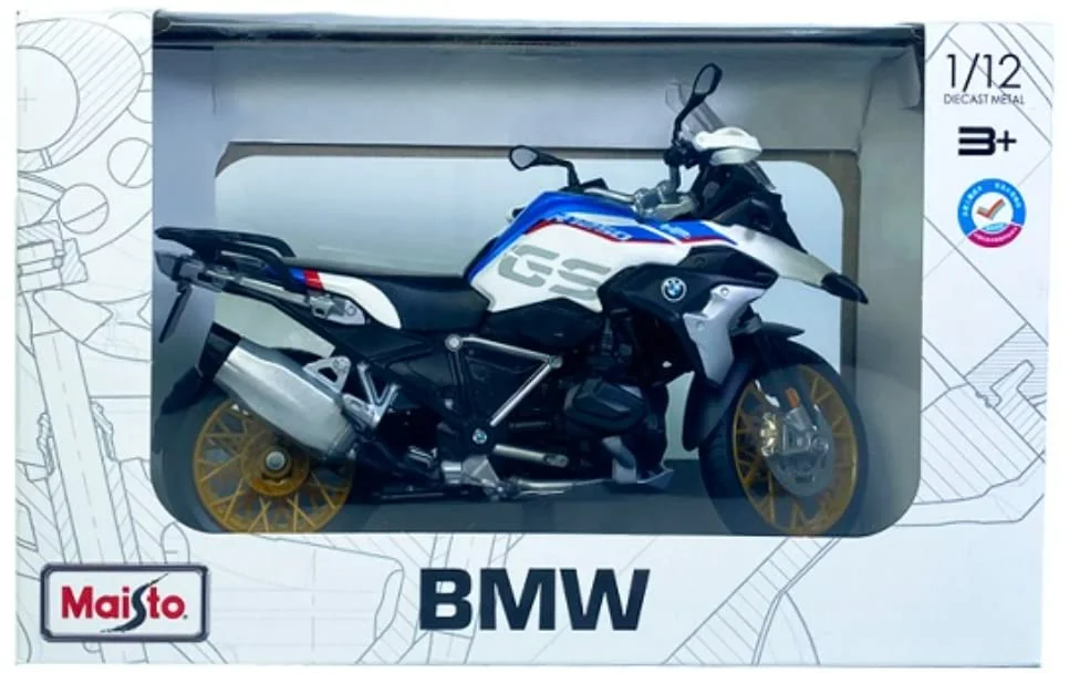 Maisto BMW R 1250 GS (Blue/White/Red) 1/12 Scale Diecast Model