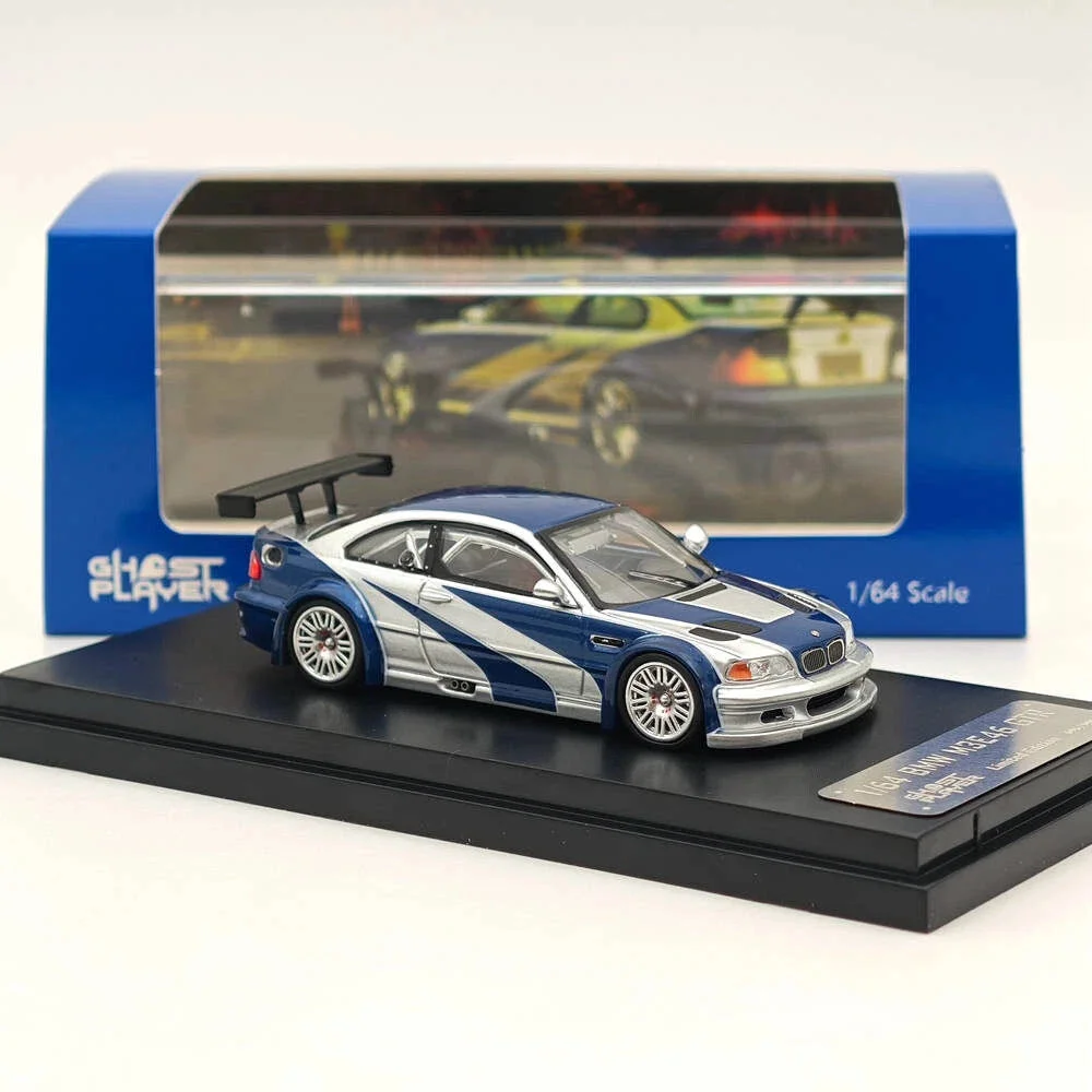 Ghost Player BMW M3 E46 GTR - Need for Speed Most Wanted 1/64 (Acrylic Case) Scale Diecast Model