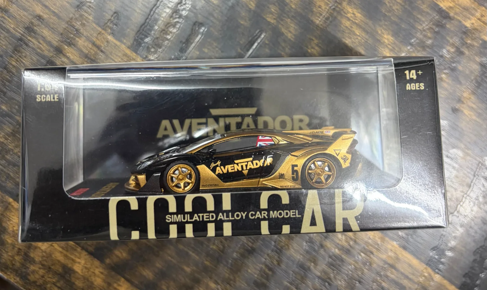 (ACRYLIC) Lamborghini Aventador GT EVO Black Gold - COOLCAR diecast model view 2