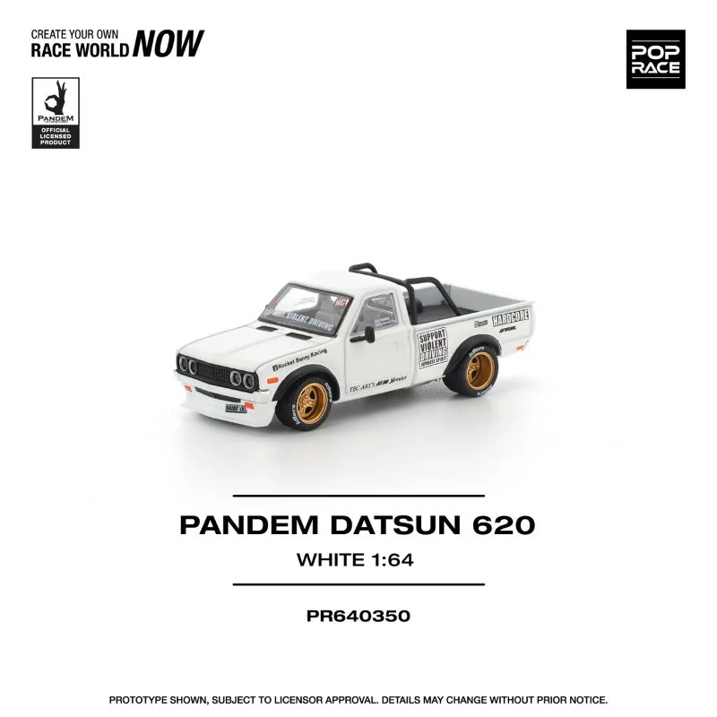 Pandem Datsun 620 "Support Violent Driving" - Pop Race 1/64 Scale Diecast Model