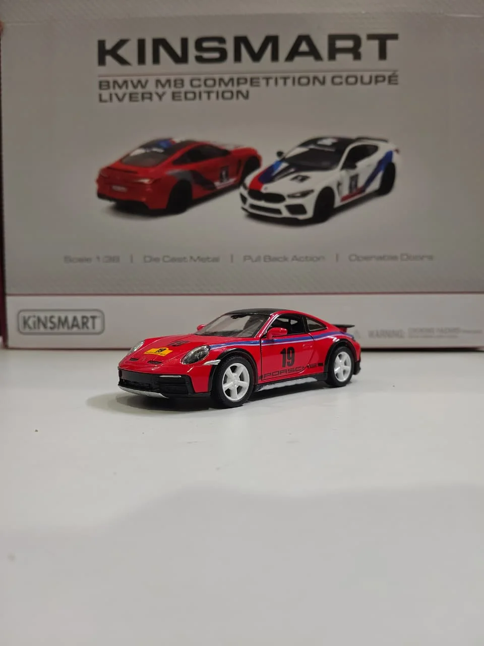 Kinsmart Porsche 911 (992) Carrera S \#19 Heritage 1/36 Scale Diecast Model