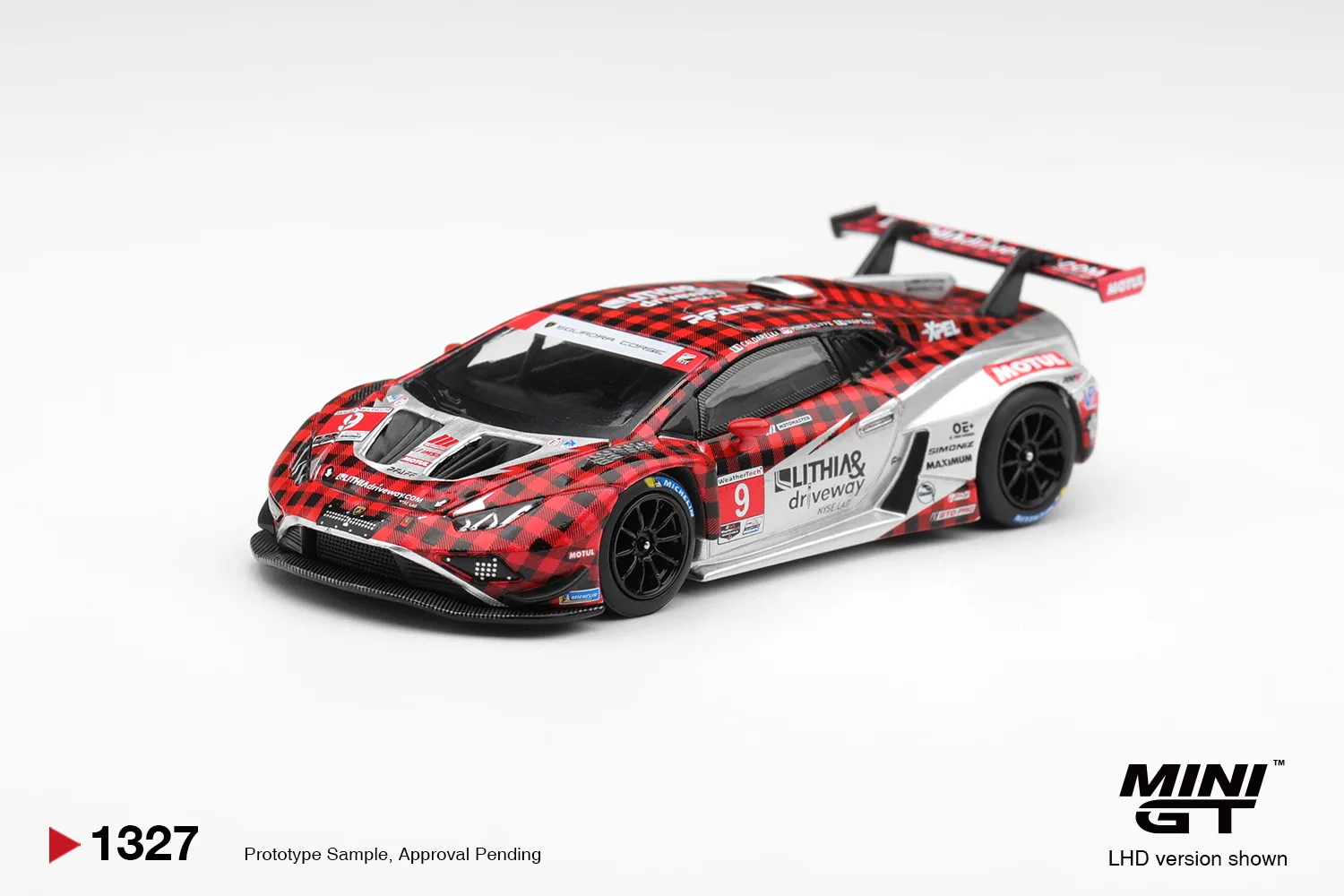 Mini GT Lamborghini Huracan gt3 evo2 9 pfaff motorsports 2025 Imsa w 1/64 Scale Diecast Model