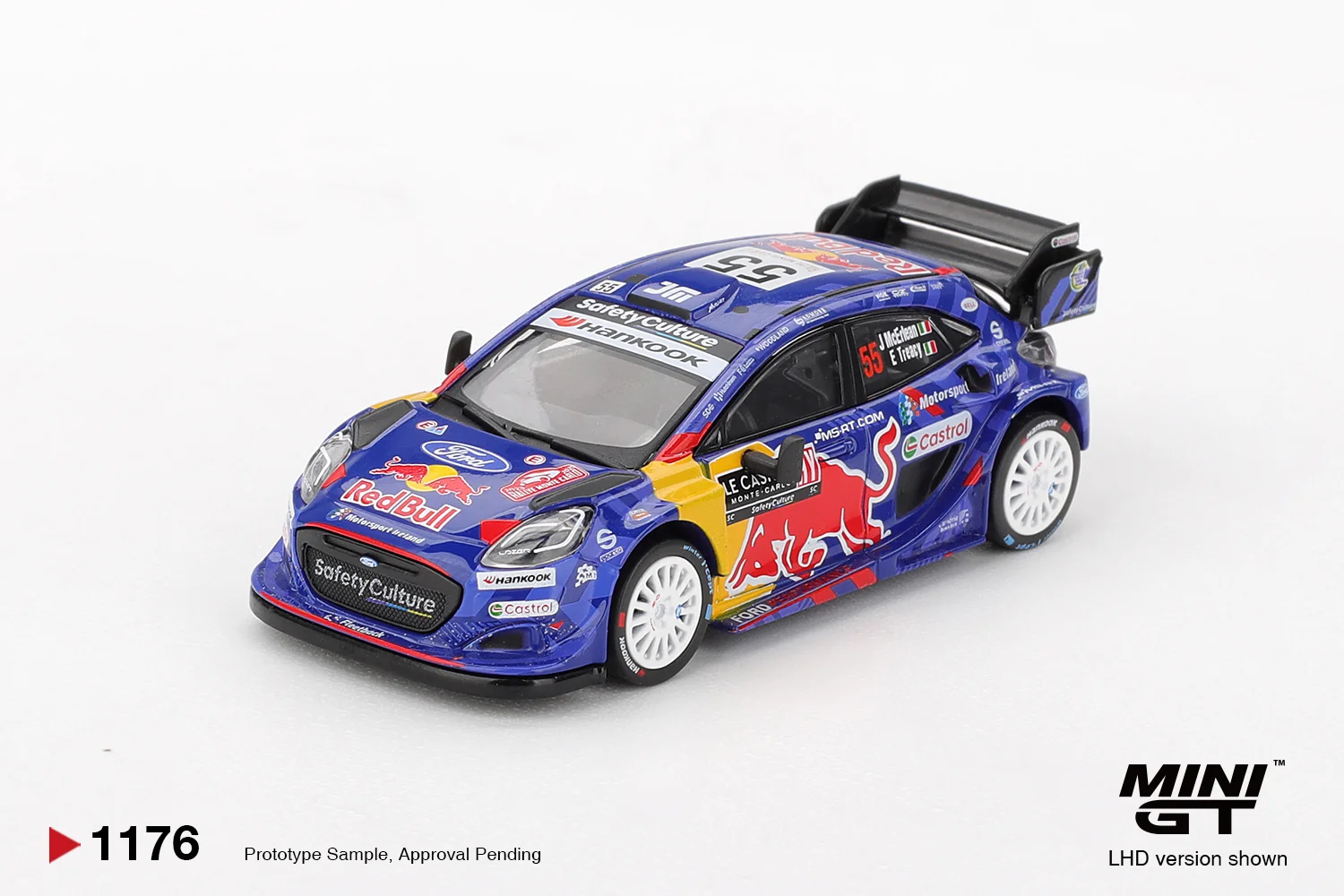 Mini GT #1176 Ford Puma Rally1 \#55 M-Sport Ford Wrt - 2025 Rally Monte-Carlo 1/64 Scale Diecast Model