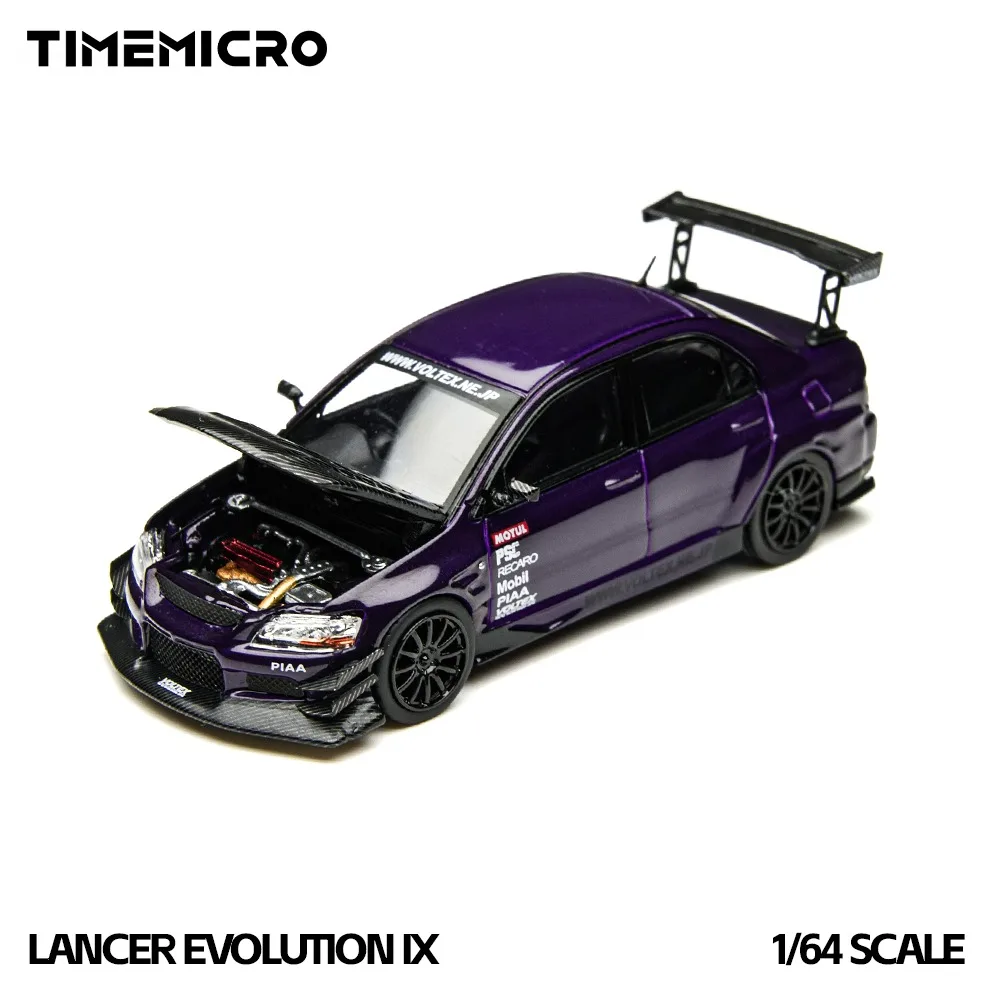 TIMEMICRO Mitsubishi EVO 9 LANCER EVOLUTION IX Metallic Purple 1/64 Scale Diecast Model