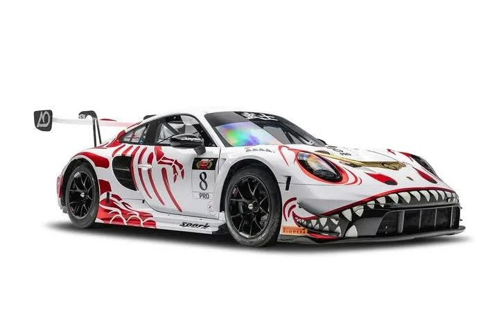 Spark Porsche 911 GT3 R \#8 AO Racing - Suzuka 1000km Winner Bushi Rexy 1/64 Scale Diecast Model