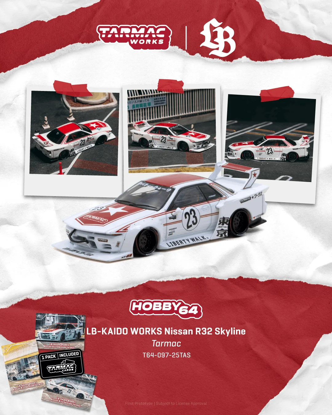 Tarmac Works LB-Kaido Works Nissan R32 Tas 2025 1/64 Diecast Model