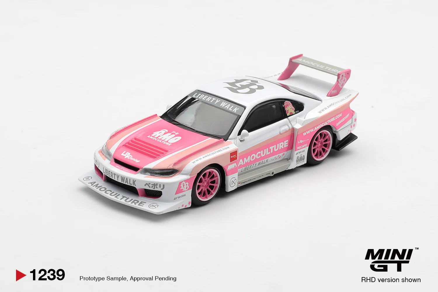 Mini GT #1239 Nissan Silvia (S15) LB-Super Silhouette - Amoculture 1/64 (Blister) Scale Diecast Model