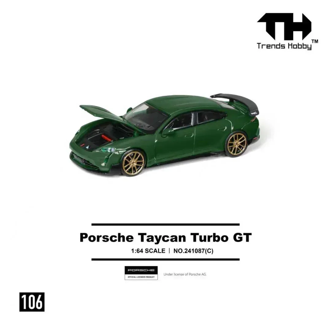 Trends Hobby Porsche Taycan Turbo GT Green 1/64 Scale Diecast Model