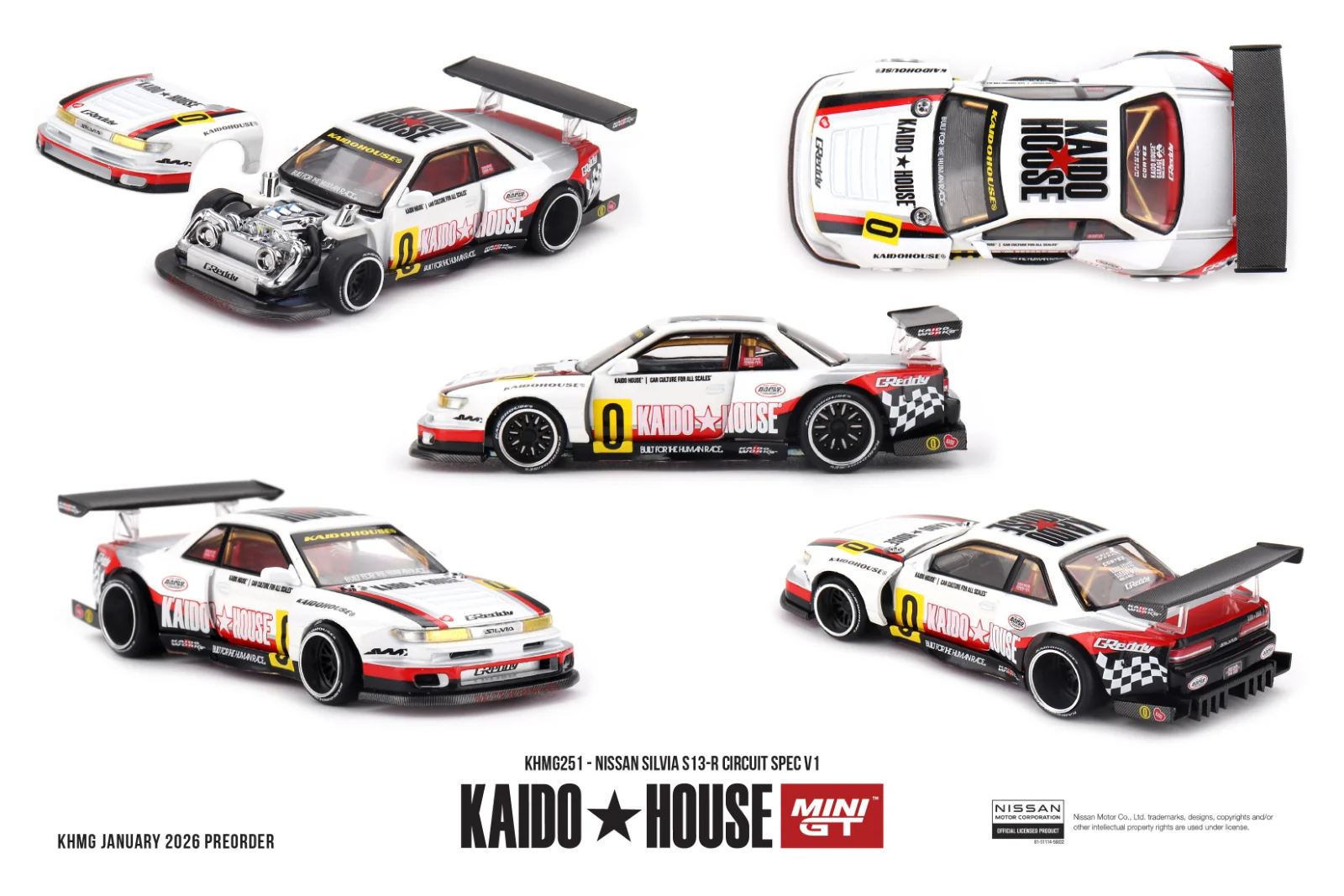 Kaido House #251 Nissan Silvia S13-R Circuit Spec V1 1/64 Diecast