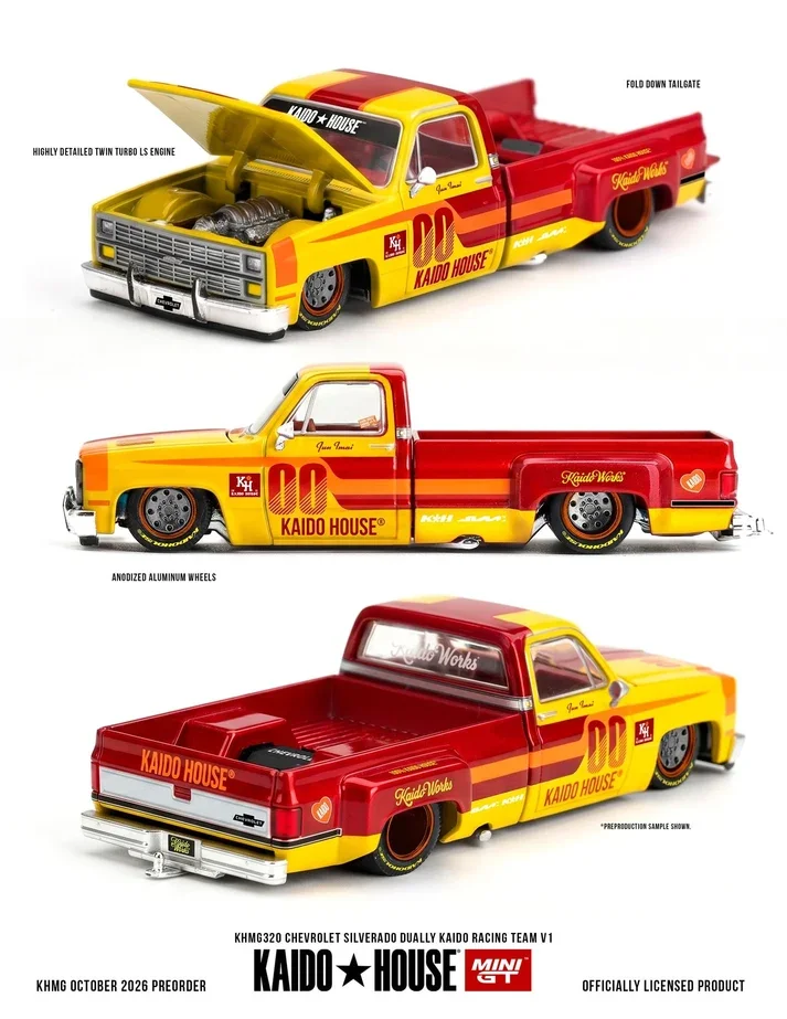 Kaido House #320 Chevrolet Silverado Dually Kaido Racing Team V1 1/64 Scale Diecast Model