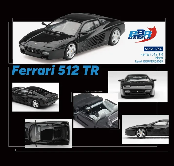 BBR Ferrari 512 Tr Nero  1/64 Scale Diecast Model
