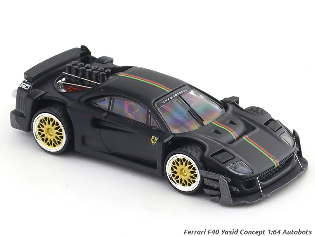 Autobots models Ferrari F40 Modified (Black/Livery) 1/64 diecast model view 2