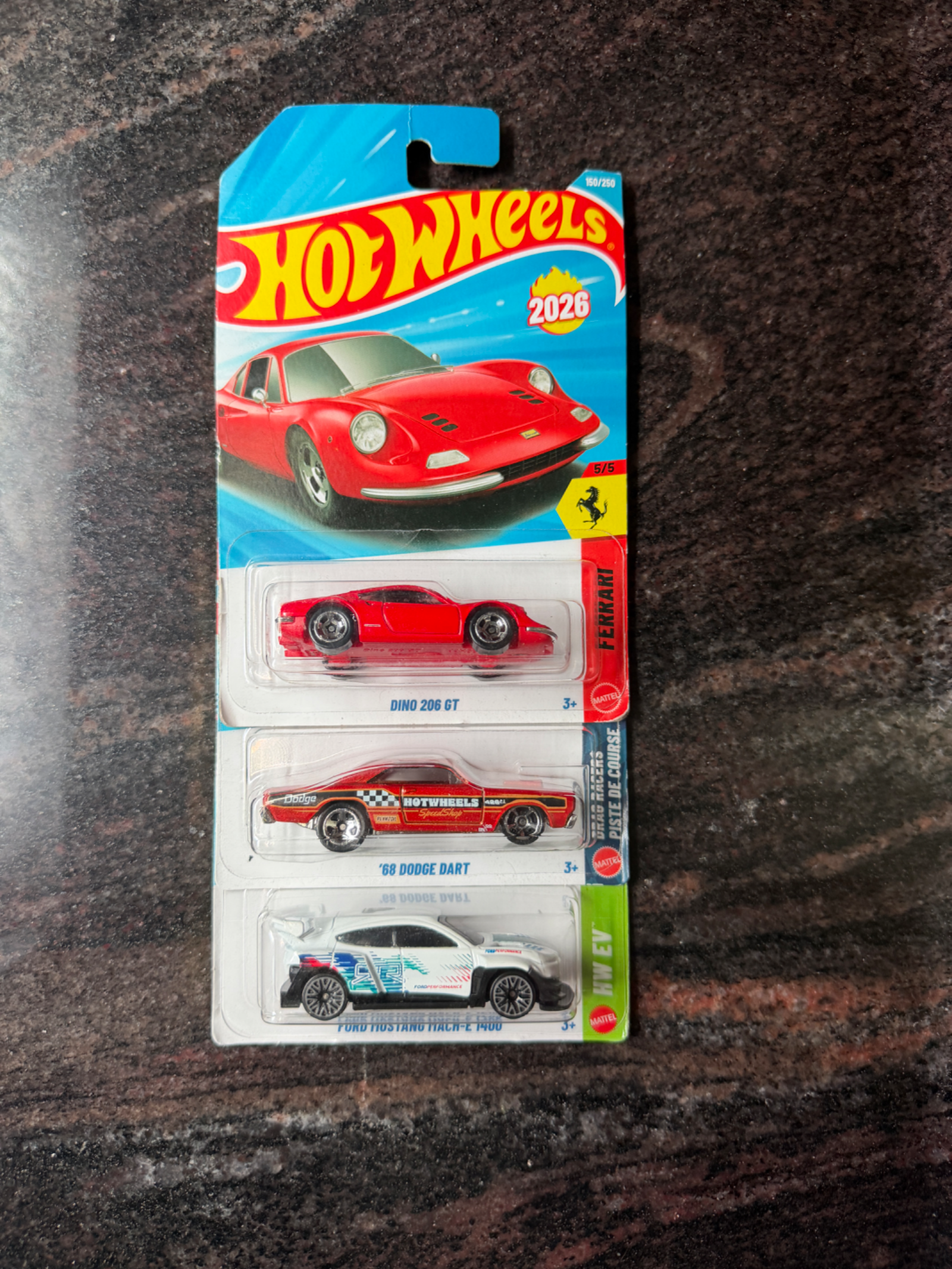 Hot Wheels Hotwheels Ferrari Dino 206GT Set 3 1/64 (Blister) Scale Diecast Model