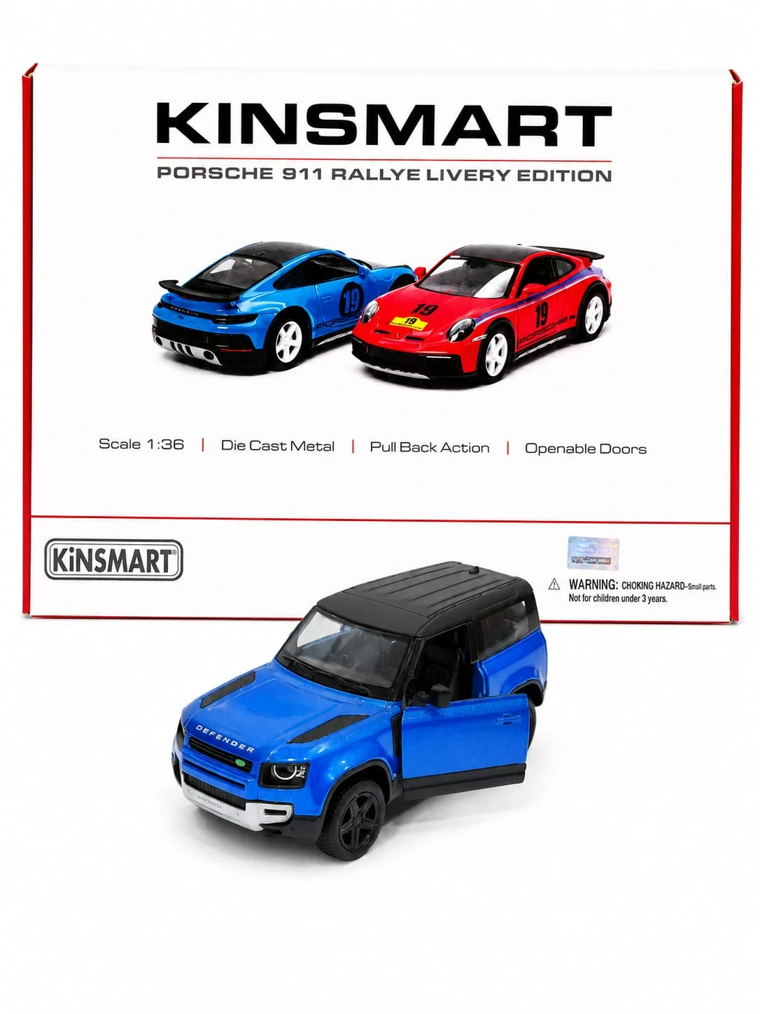 Kinsmart Land Rover Defender 90 (Blue) 1/36 Scale Diecast Model