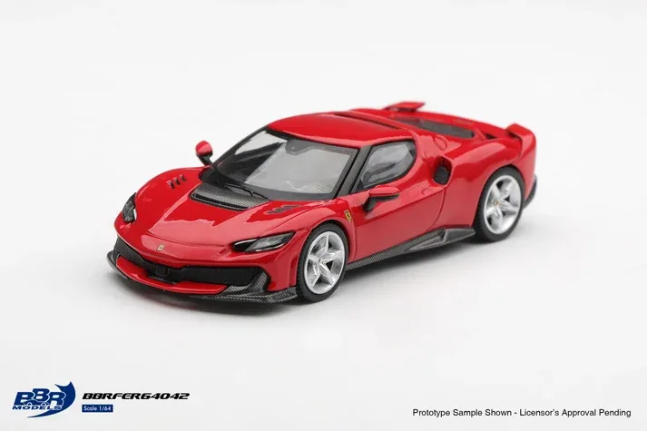 BBR Ferrari 296 Speciale Rosso Corsa 1/64 diecast model view 2