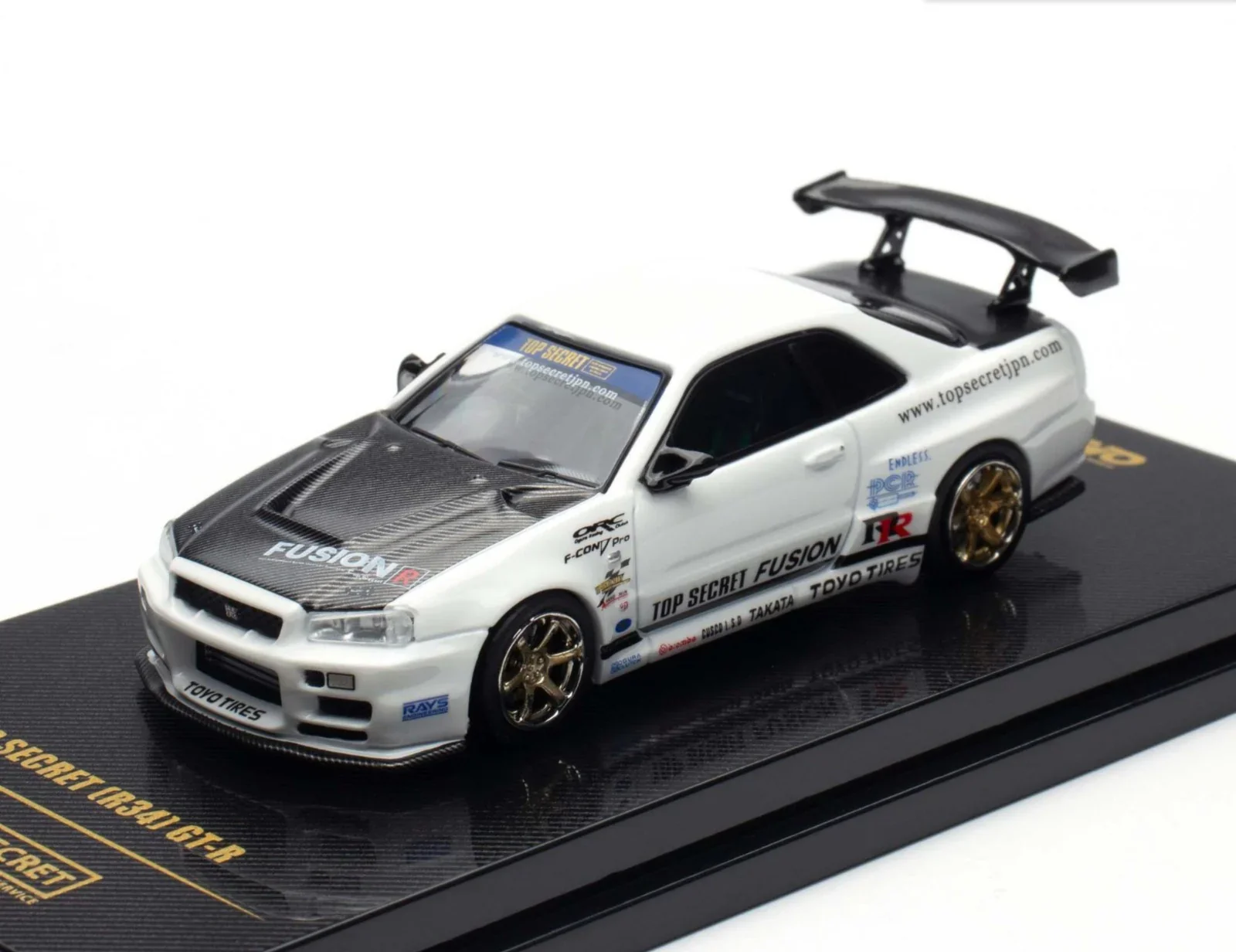 Inno64 Nissan Skyline GT-R (R34) Top Secret - White - Inno64 1/64 Scale Diecast Model
