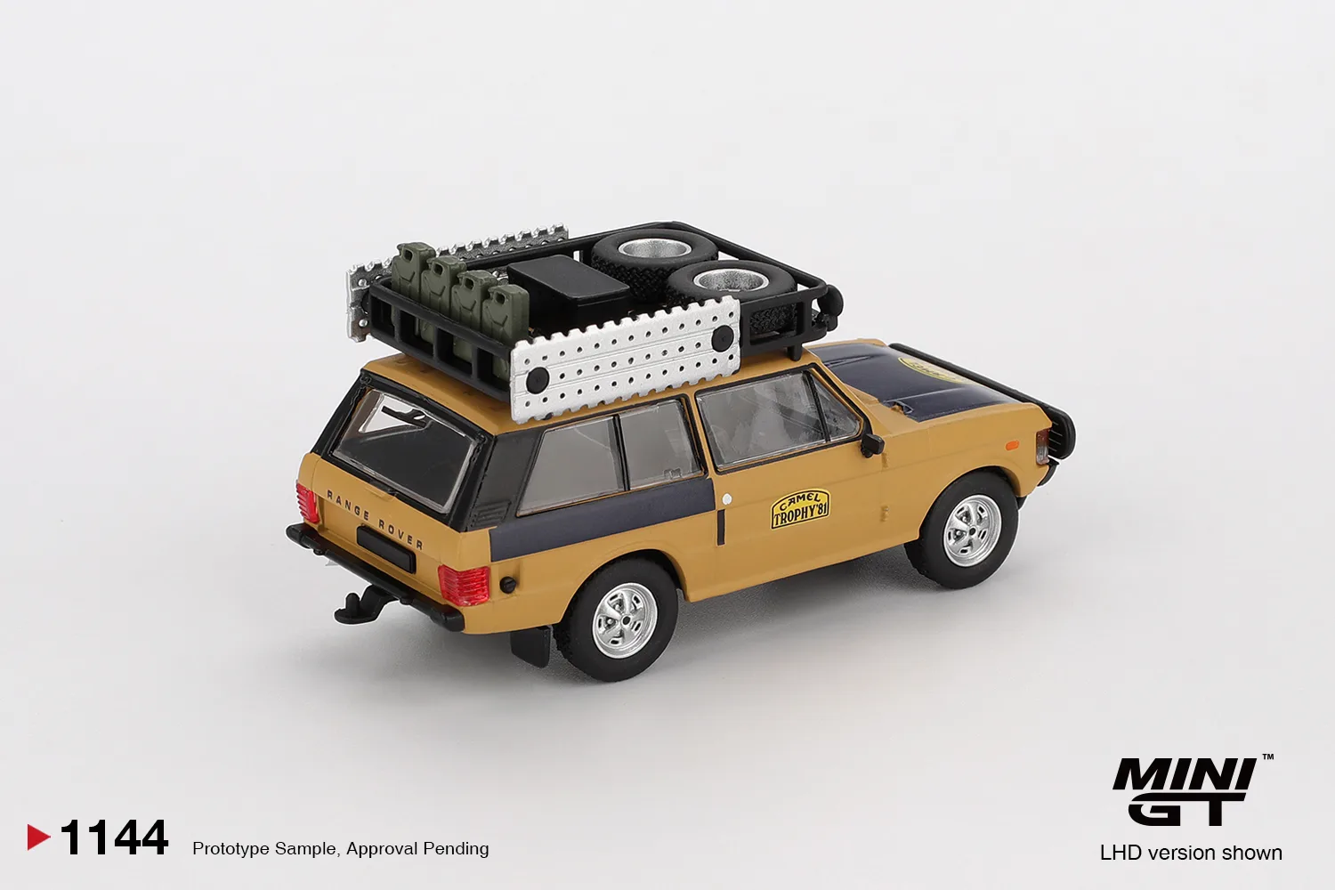 Mini GT #1144 Range Rover 1981 Camel Trophy Sumatra C.Swoboda & K.Mentel Winner 1/64 diecast model view 2