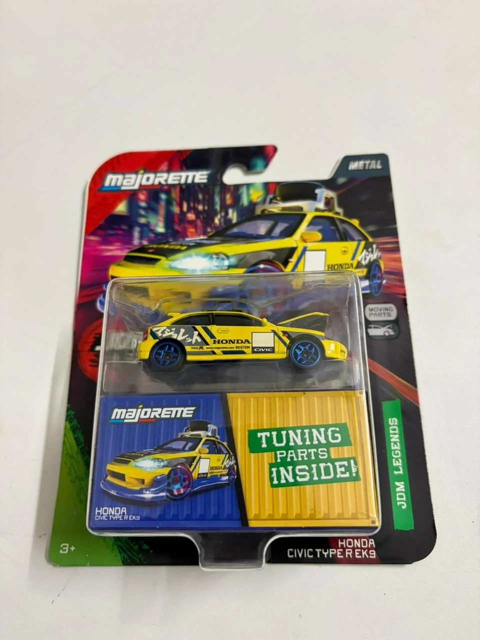 Honda Civic Type R EK9 (Yellow) - Majorette 1/64 Scale Diecast Model