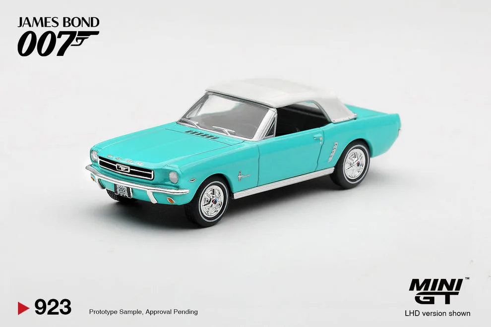 Mini GT Ford Mustang Convertible "Thunderball" James Bond 007 movie 1965 1/64 Scale Diecast Model
