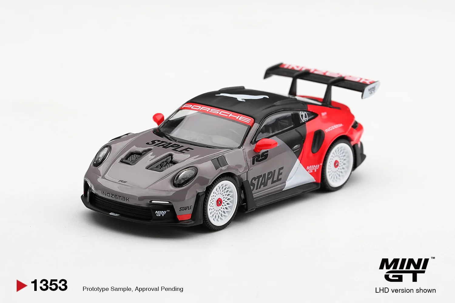 Mini GT Mini GT Porsche 911 GT3 RS STAPLE x INOZETEK 1/64 Scale Diecast Model