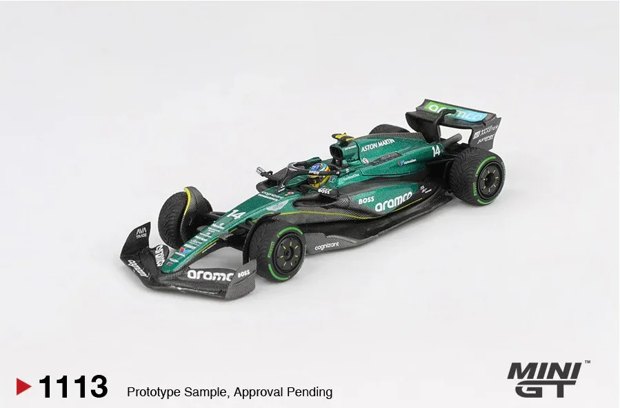 (BLISTER) Aston Martin AMR24 #14 F. Alonso 2024 F1 2024 Canadian GP - Mini GT 1/64 Scale Diecast Model