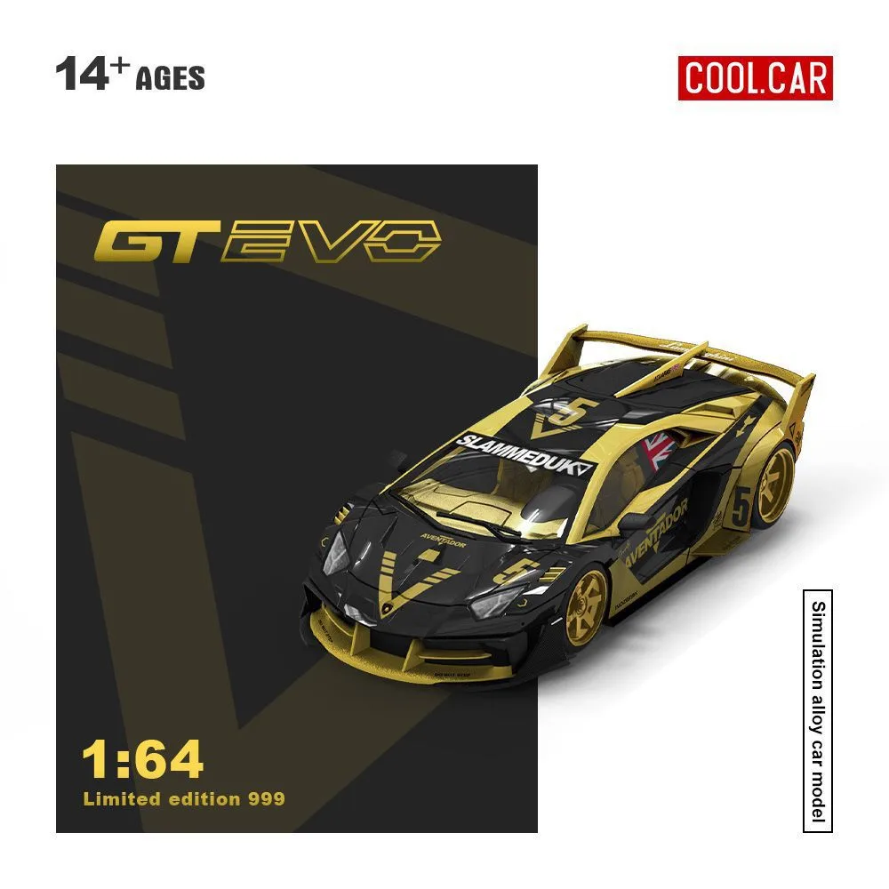 (ACRYLIC) Lamborghini Aventador GT EVO Black Gold - COOLCAR 1/64 Scale Diecast Model