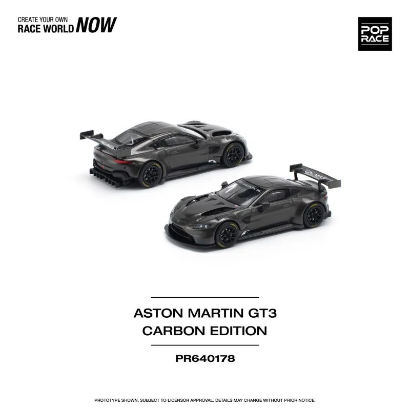 Aston Martin GT3 Black - Pop Race 1/64 Scale Diecast Model