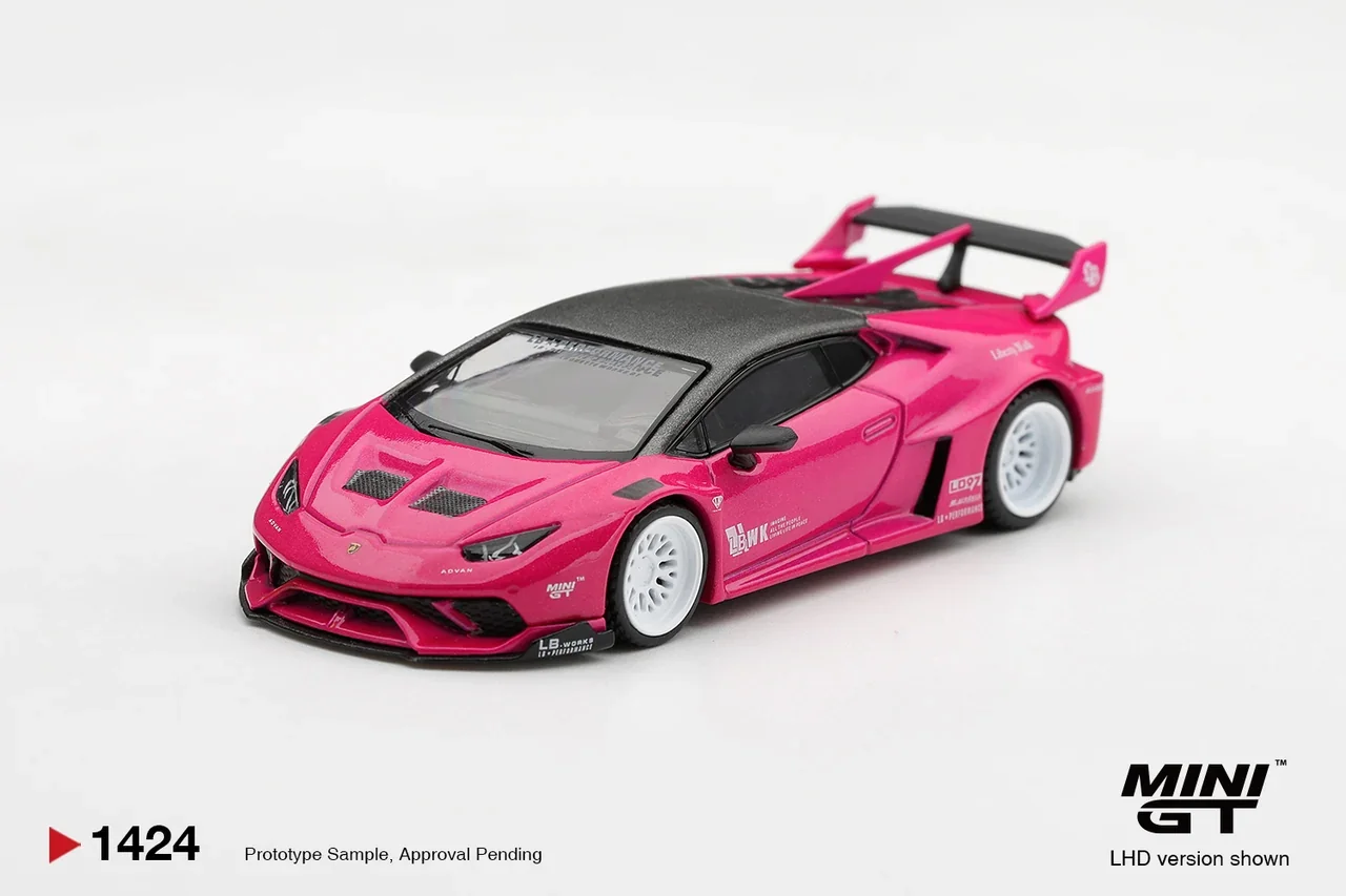 Mini GT #1424 Lb★works Lamborghini Huracán GT - Ruby Purple 1/64 (Blister) Scale Diecast Model