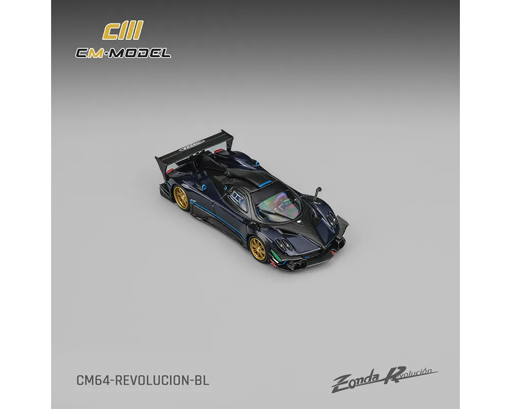 CM Model Pagani Zonda Revolution Barchetta Blue Full carbon 1/64 Scale Diecast Model
