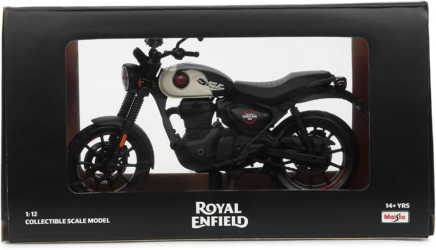 Maisto Maisto Royal Enfield Hunter 350 Tokyo Black 1/12 Scale Diecast Model