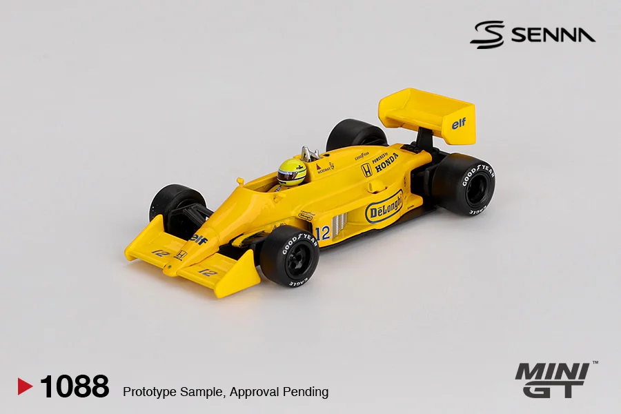 Mini GT Lotus 99T \#12 Ayrton Senna 1987 Monaco GP 1/64 Scale Diecast Model