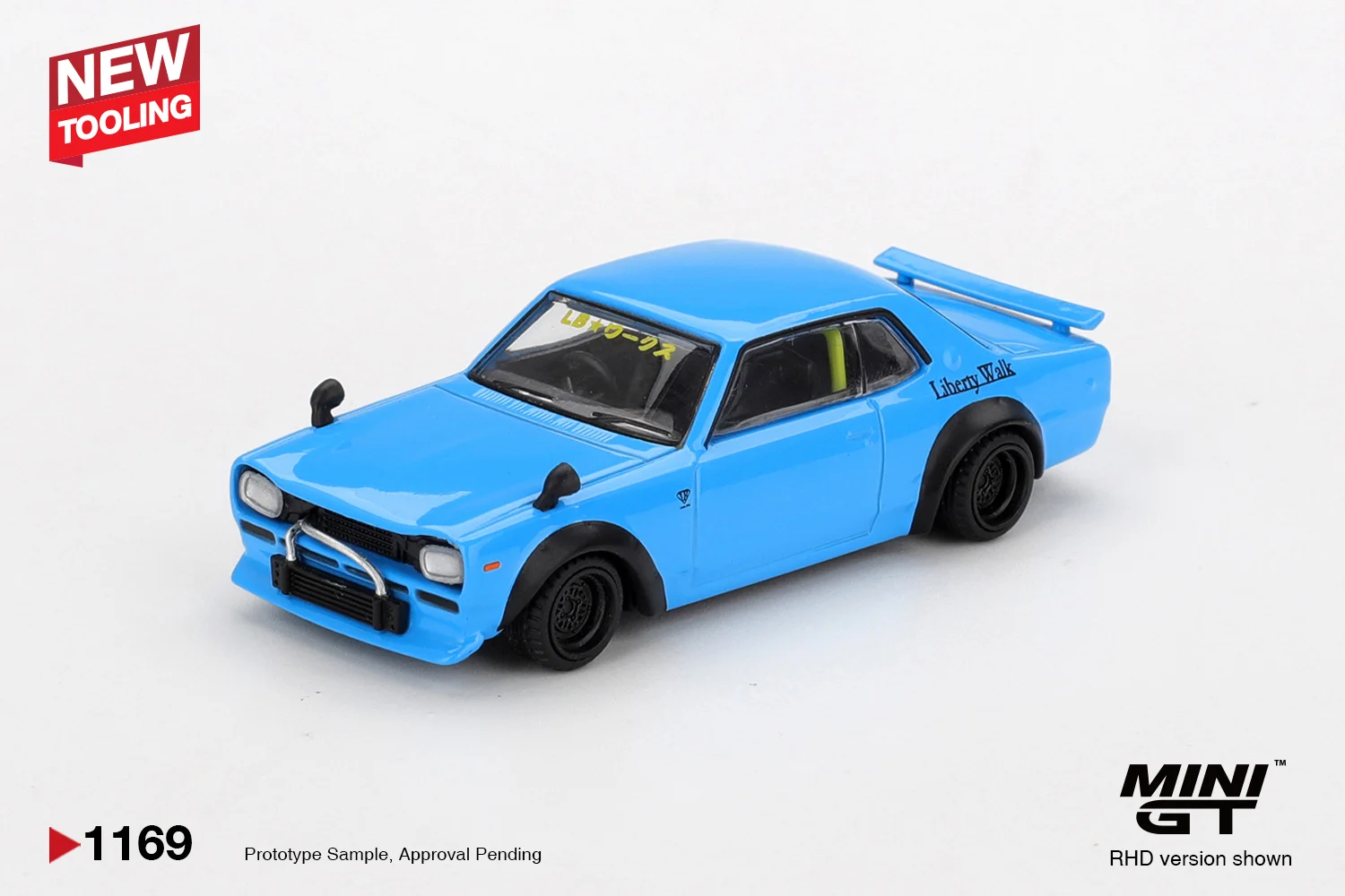 Mini GT Nissan LB-Works Hakosuka - Baby Blue 1/64 Scale Diecast Model