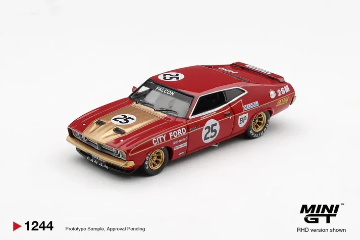 Mini GT #1244 Ford Xb Falcon GT \#25 Allan Moffat / Pete Geoghegan - 1975 Bathurst 1/64 Scale Diecast Model
